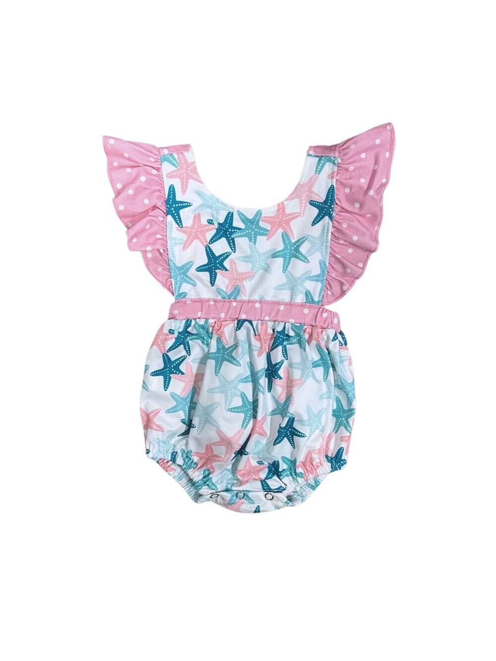 Starfish Sweetie Coastal Baby Ruffle Romper - Sydney So Sweet