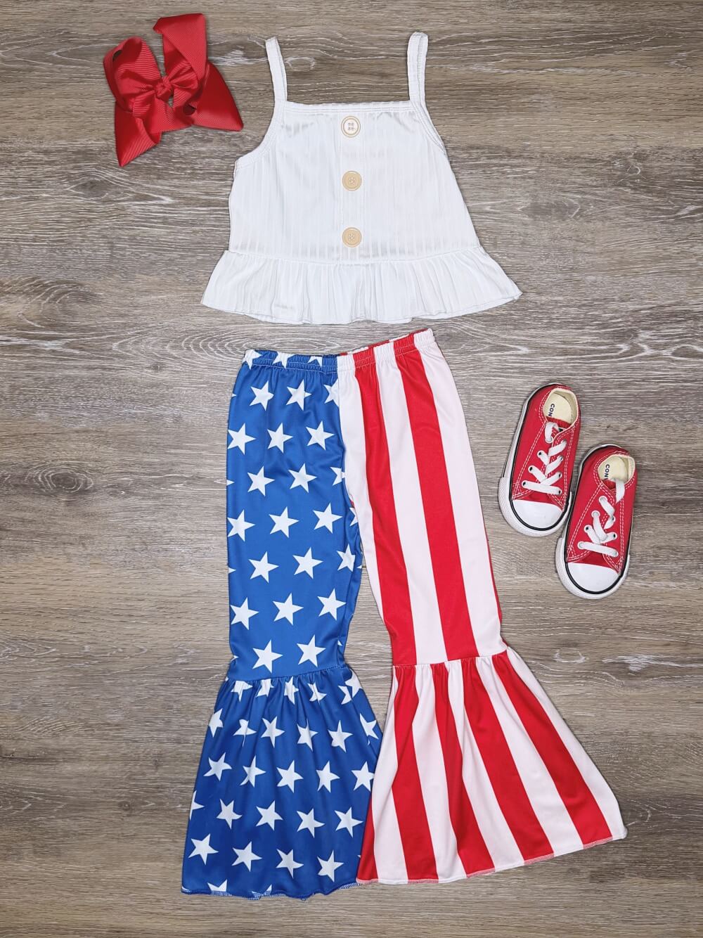 Stars & Stripes Girls Bell Bottoms Outfit