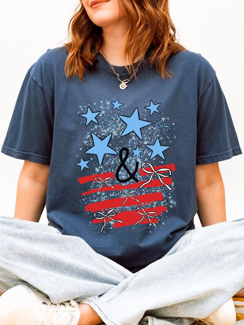 American Stars & Stripes T-Shirt Patriotic July 4th Graphic Tee