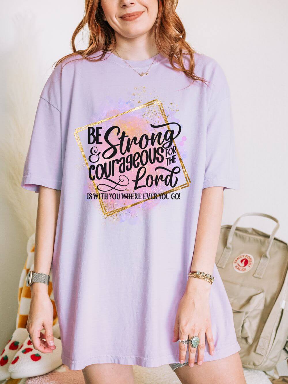 Be Strong & Courageous Christian Graphic T-Shirt Unisex Short Sleeve Tee - Sydney So Sweet