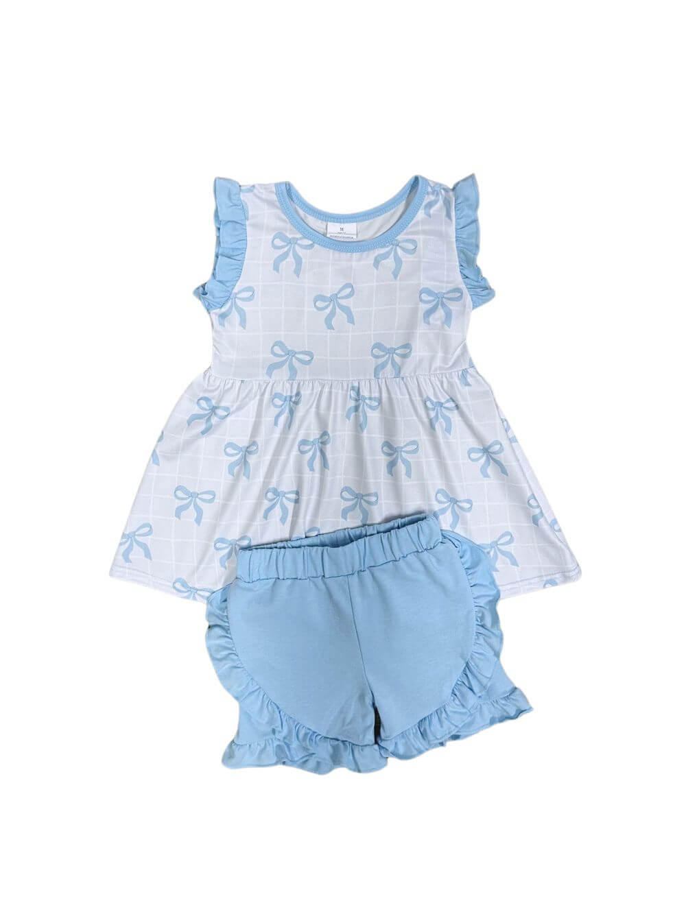 Summer Blue Bows Girls Coquette Shorts Outfit - Sydney So Sweet