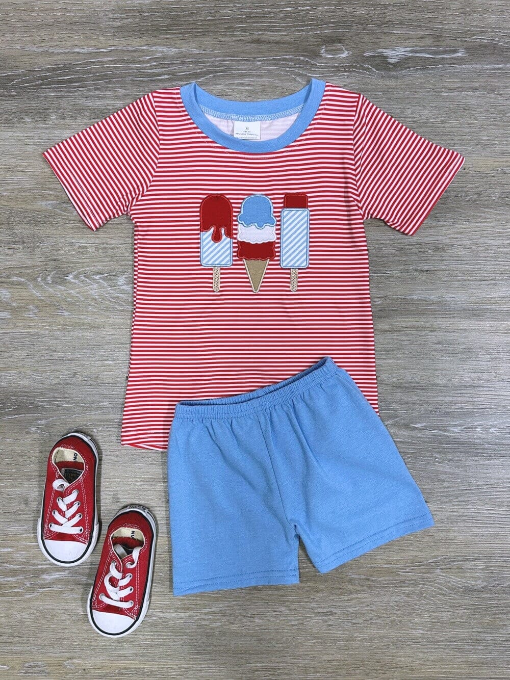 Summer Chillin' Patriotic Popsicle Boys Shorts Outfit - Sydney So Sweet