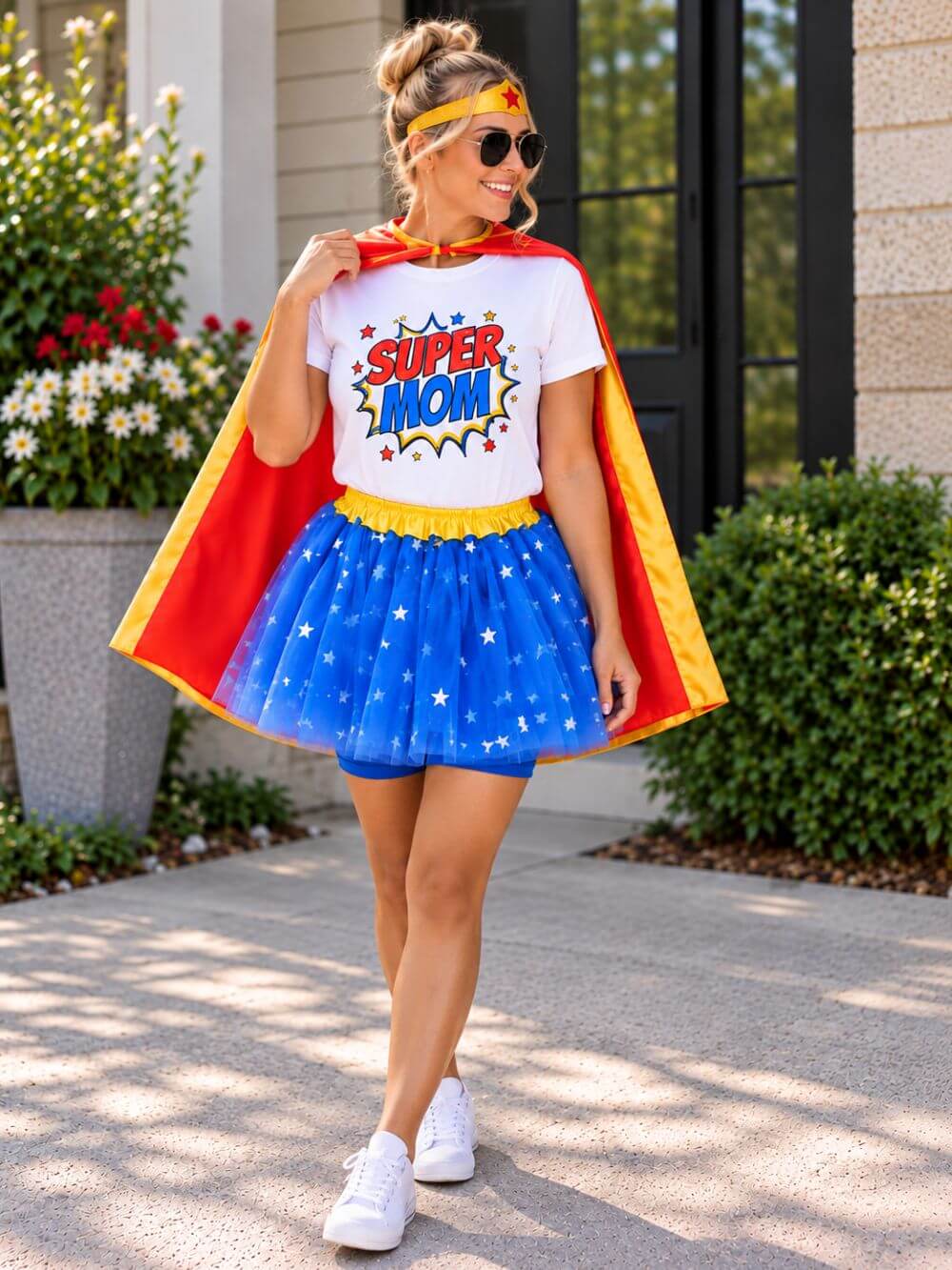 Super Mom Graphic T-Shirt Comic Book Style Mother's Day Tee