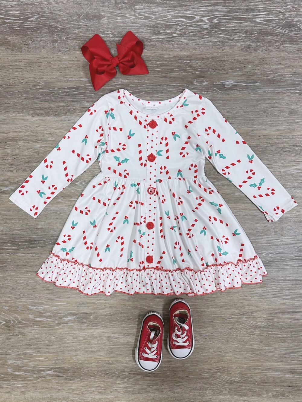 Sweet Candy Cane Lane Girls Christmas Dress - Sydney So Sweet