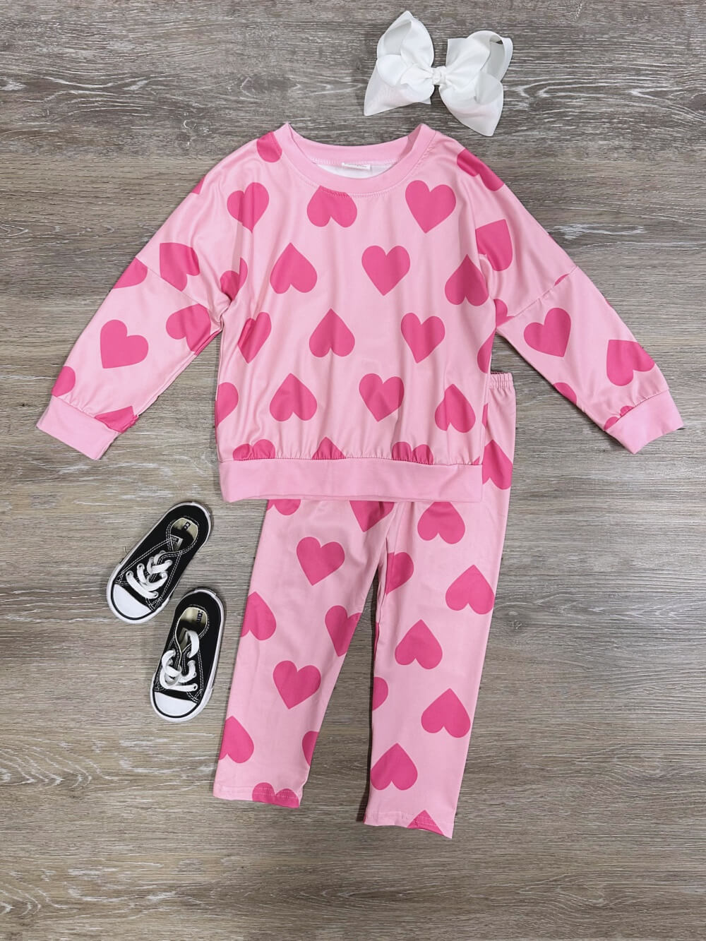Sweet Hearts Pink Girls Comfy Lounge Set
