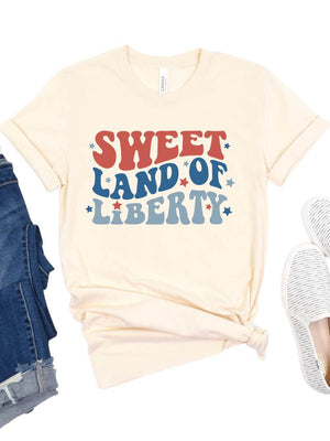Sweet Land of Liberty 4th of July Patriotic T-Shirt - Sydney So Sweet
