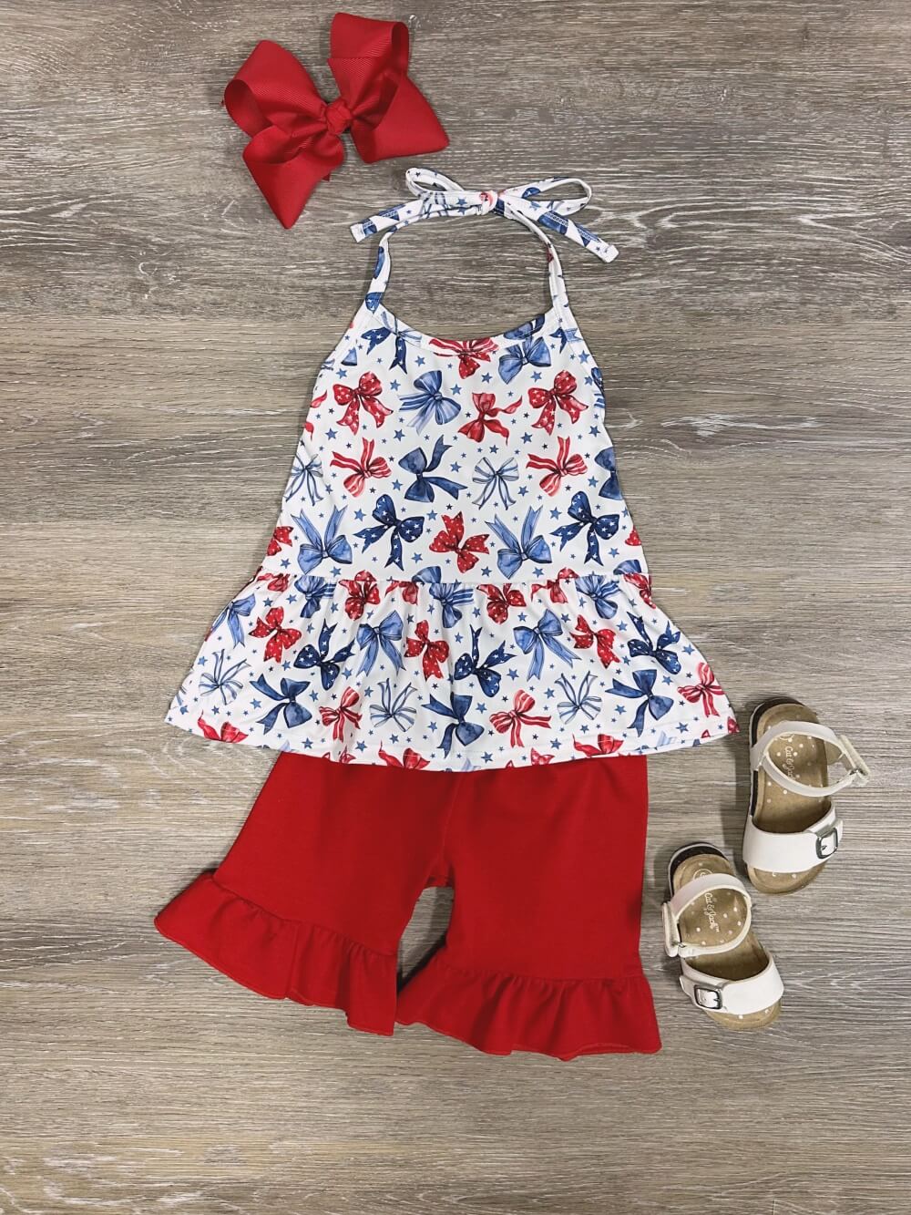 Sweet Land of Bows Girls Halter Top Shorts Outfit - Sydney So Sweet