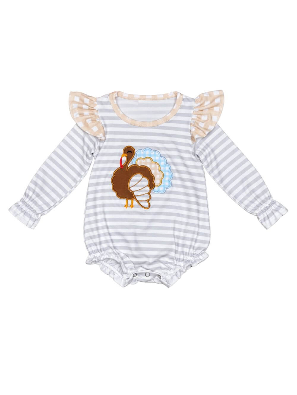 Sweet Little Turkey Girls Baby Bubble Romper