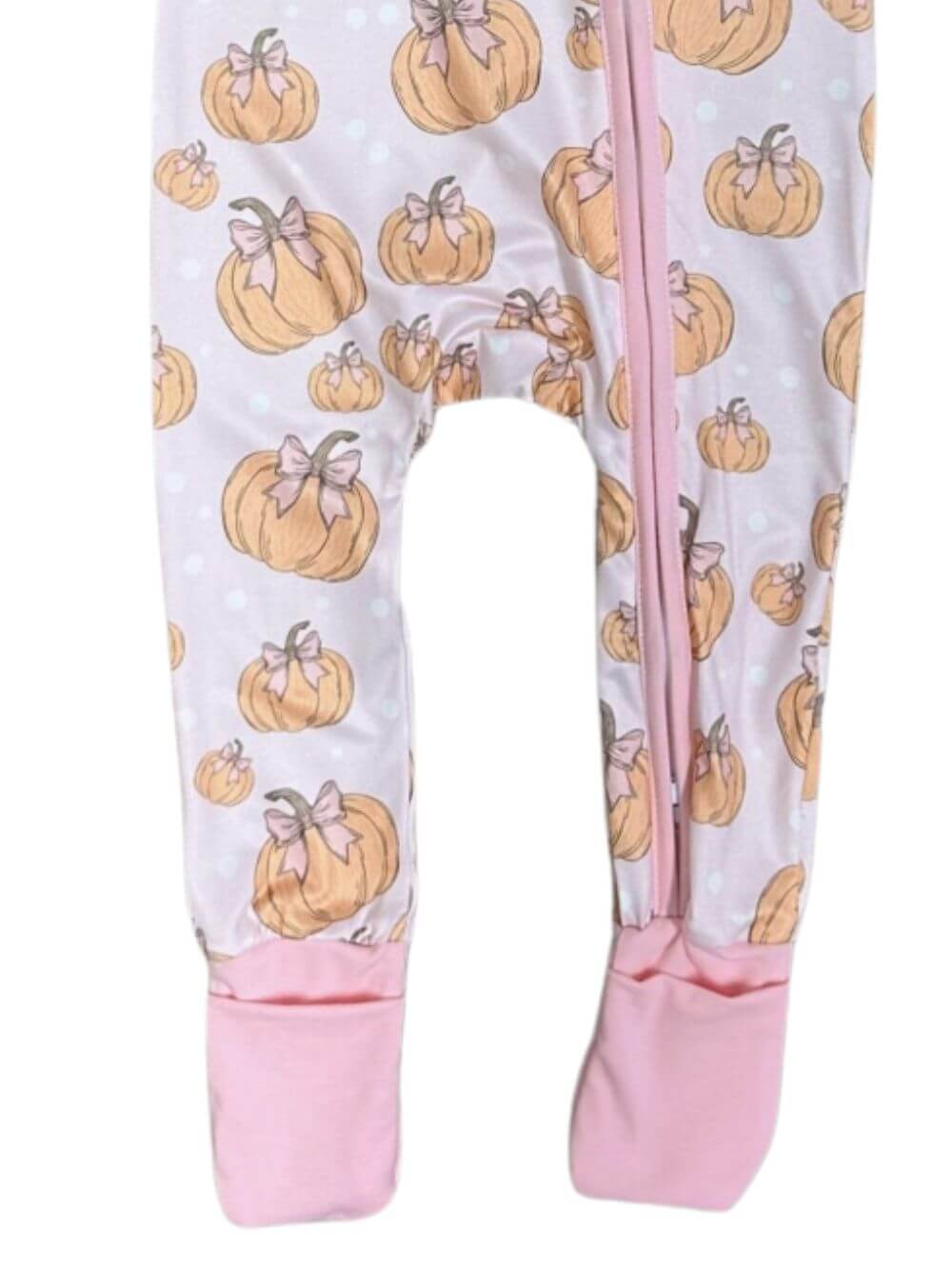 Sweet Pumpkin Dot Girls Convertible Baby Romper - Sydney So Sweet