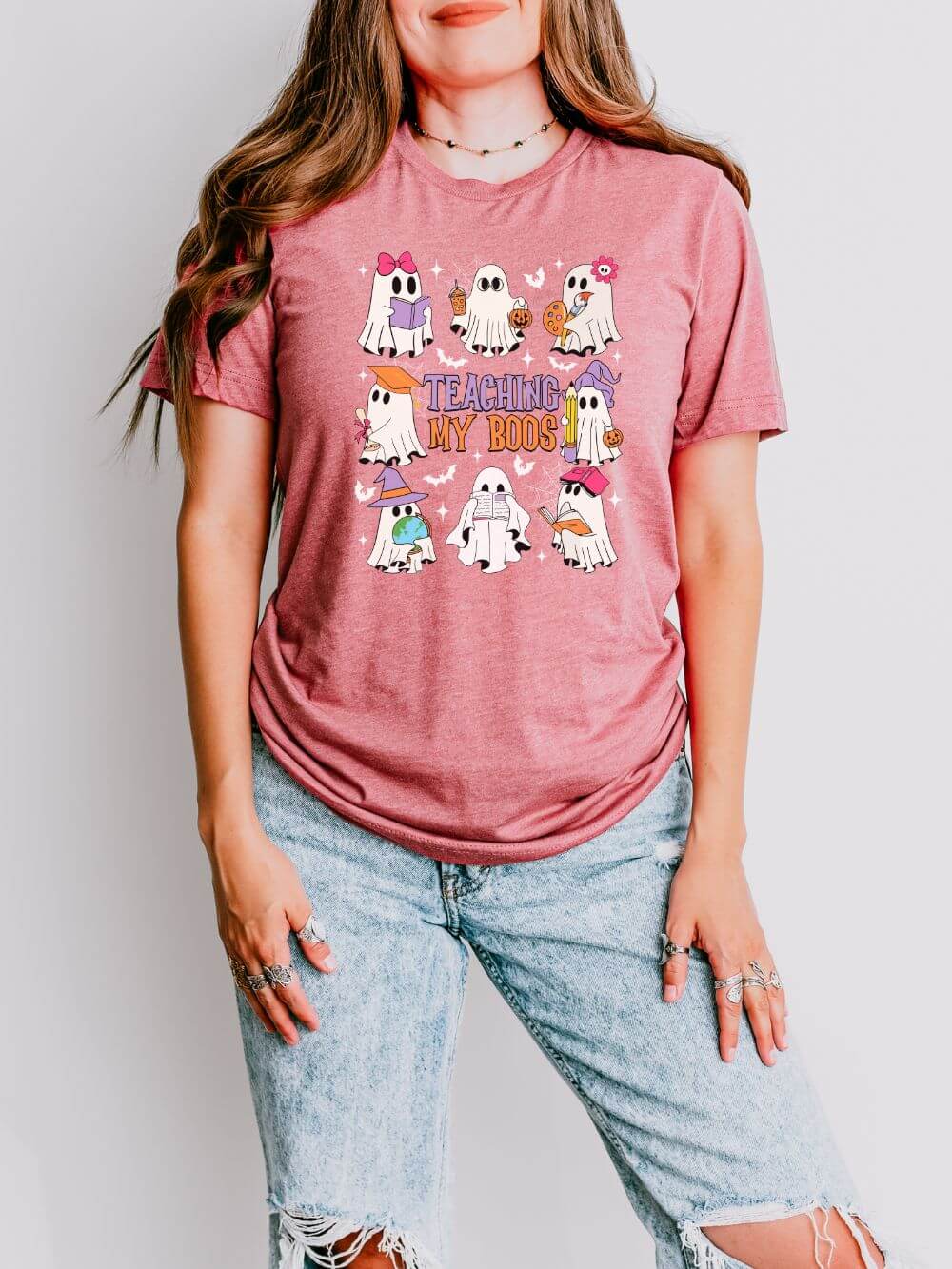 Teaching My Boos Halloween Tee Bella + Canvas Teacher Shirt T-Shirt - Sydney So Sweet