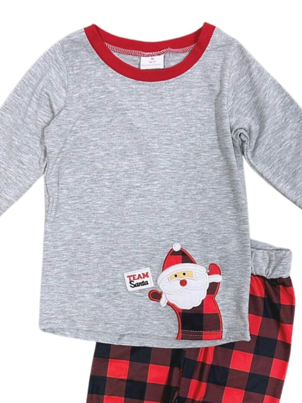 Team Santa Red Buffalo Plaid Boys Christmas Outfit - Sydney So Sweet
