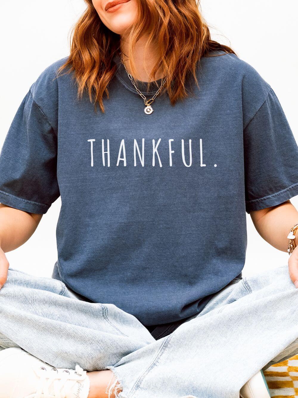 Thankful Period Holiday Tee Vintage Charm Unisex Fall Thanksgiving T-Shirt - Sydney So Sweet