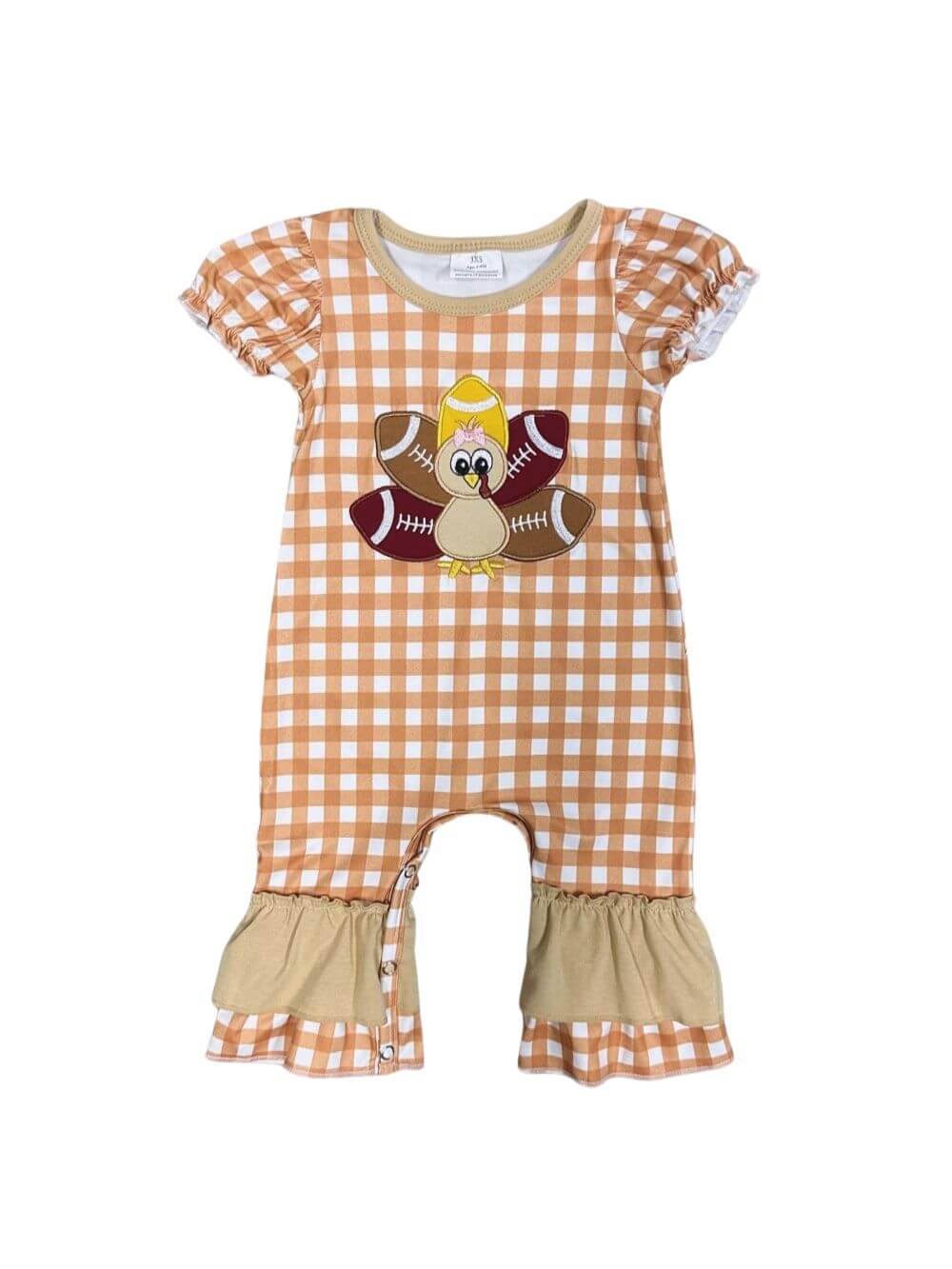 Touchdown Turkey Girls Thanksgiving & Football Baby Romper - Sydney So Sweet