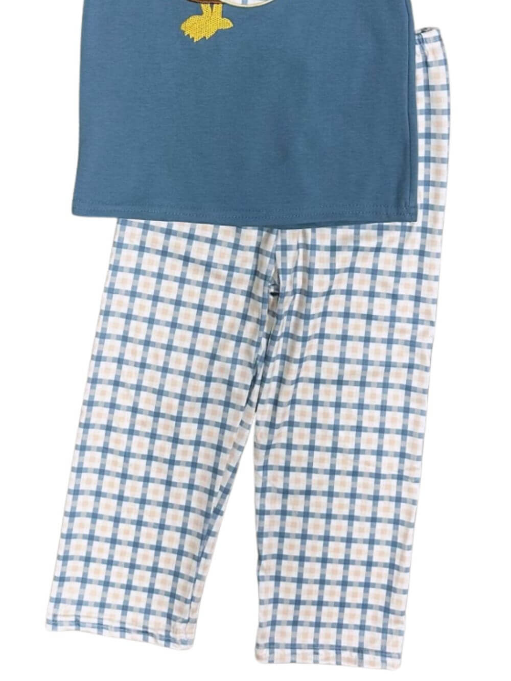 Turkey Time Blue Gingham Boys Outfit - Sydney So Sweet