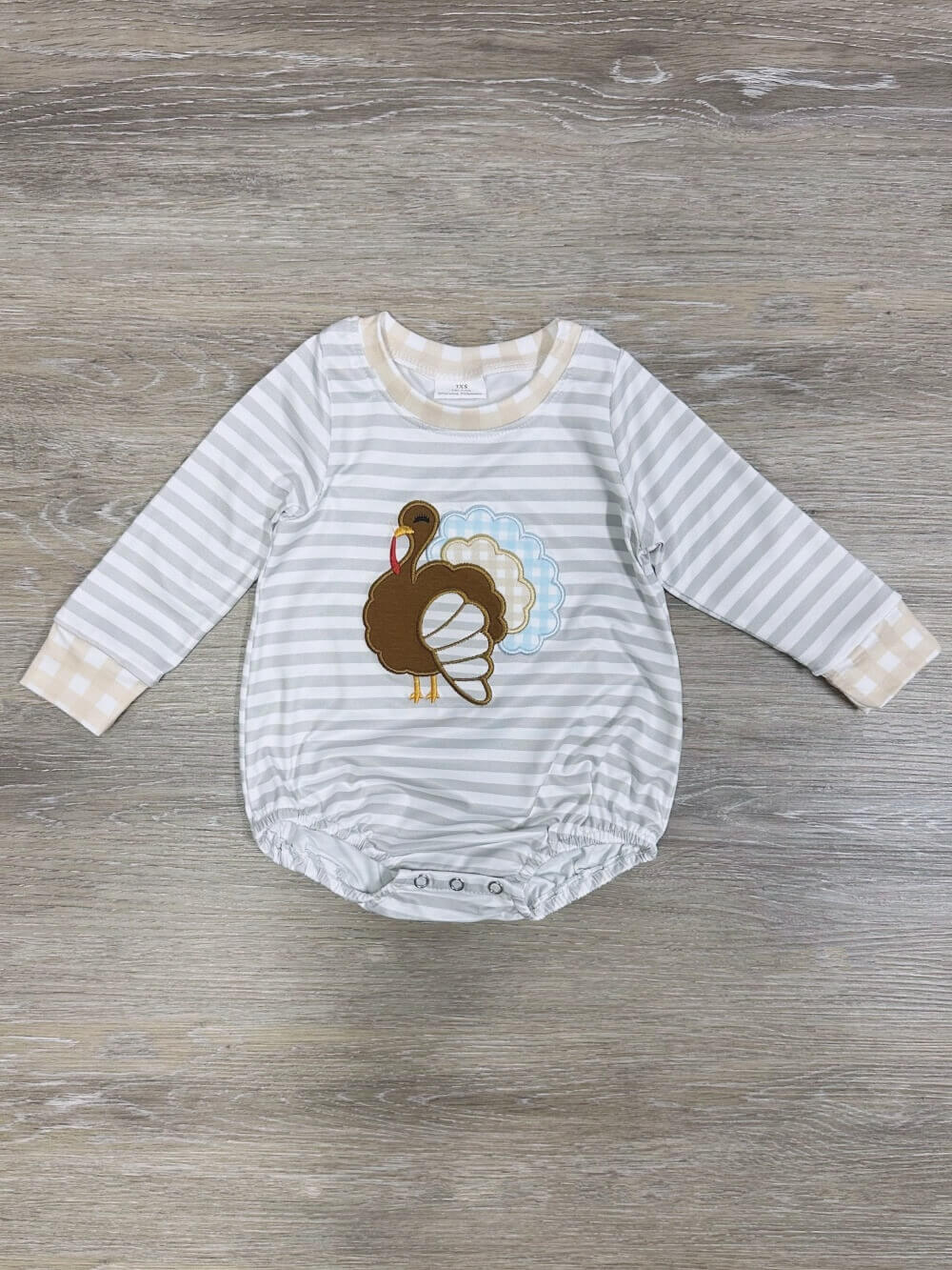 Turkey Snuggles Boys Thanksgiving Baby Bubble Romper - Sydney So Sweet