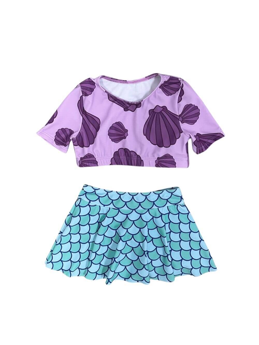 Under the Sea Girls Mermaid Scale Swim Skirt Set - Sydney So Sweet
