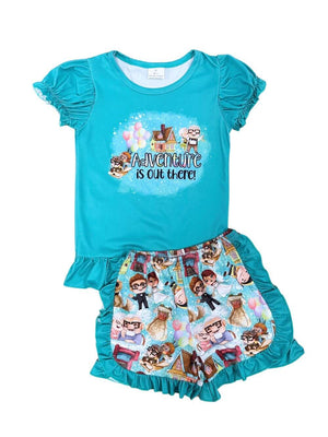 Up Up and Away True Love Ruffle Trim Girls Shorts Outfit - Sydney So Sweet