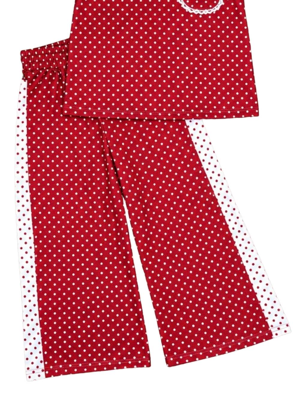 Vintage Charm Burgundy Girls Matching Set