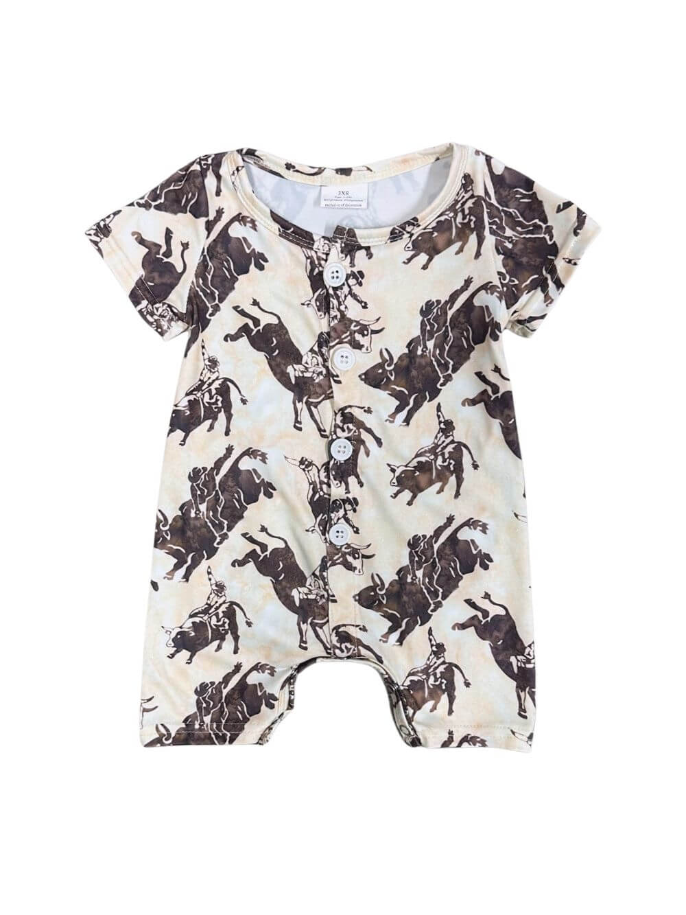 Wild West Bucking Bull Boys Baby Romper - Sydney So Sweet