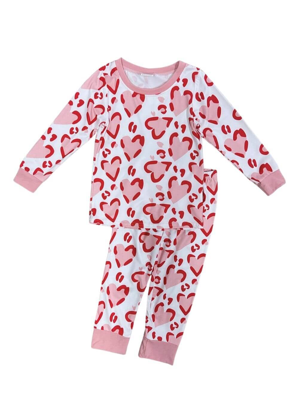 Wild at Heart Girls Long Sleeve Pink & Red Lounge Set - Sydney So Sweet