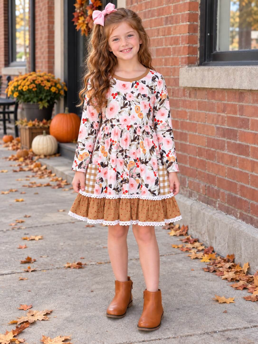 Woodland Garden Girls Fall Ruffle Dress