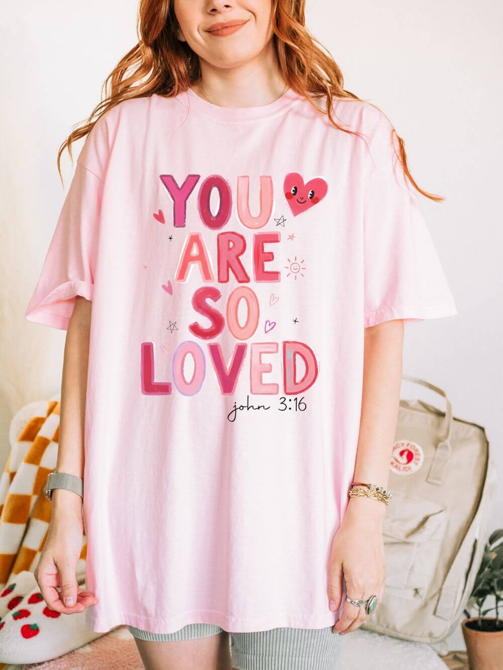 You Are So Loved John 3:16 Valentine's Day Graphic T-Shirt Unisex Short Sleeve Tee - Sydney So Sweet