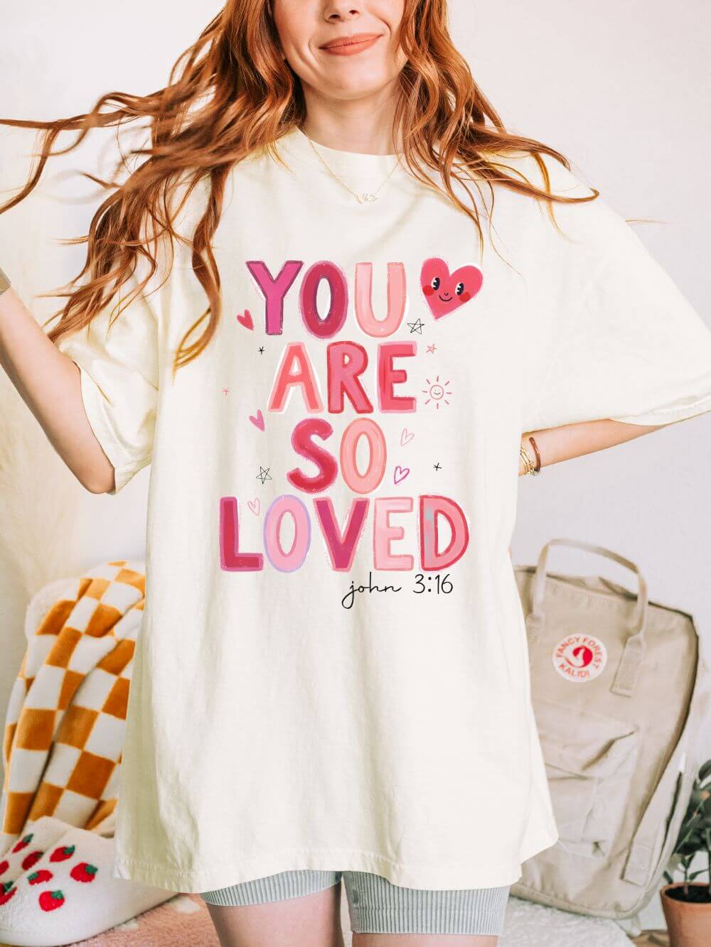 You Are So Loved John 3:16 Valentine's Day Graphic T-Shirt Unisex Short Sleeve Tee - Sydney So Sweet