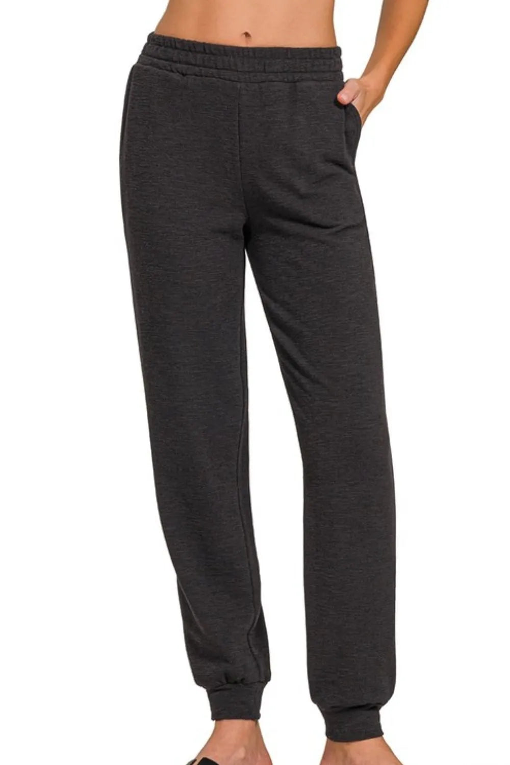 Zenana Cotton Slub Jogger Pants - Sydney So Sweet