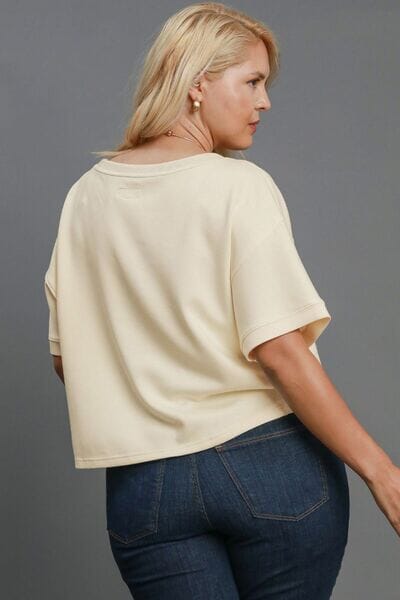 Umgee Full Size Lightweight Cropped Sweatshirt Plus Size - Sydney So Sweet