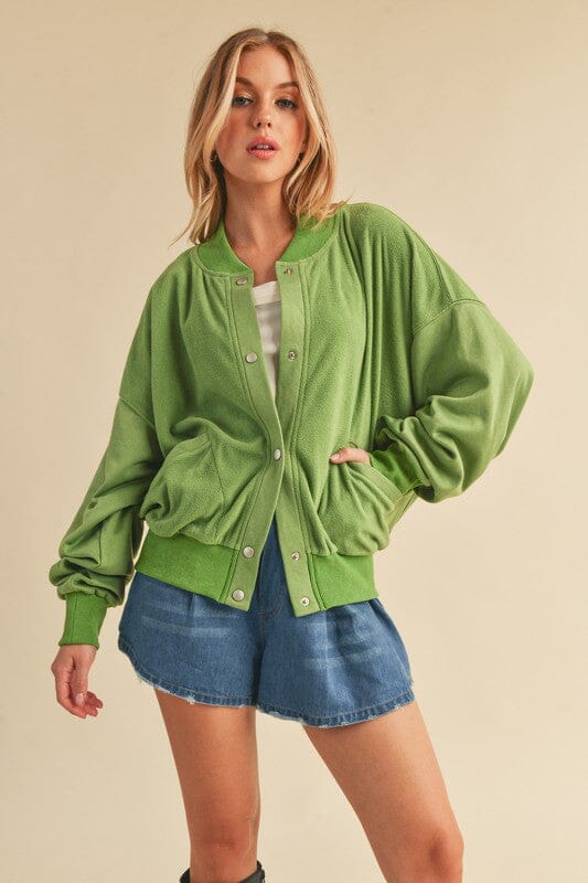 Aemi + Co Snap Down Drop Shoulder Brushed Jacket - Sydney So Sweet