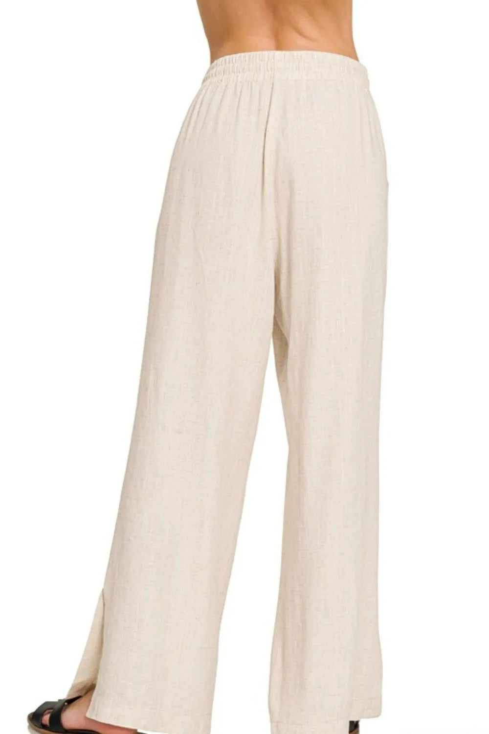 Zenana Linen Drawstring Pants - Sydney So Sweet