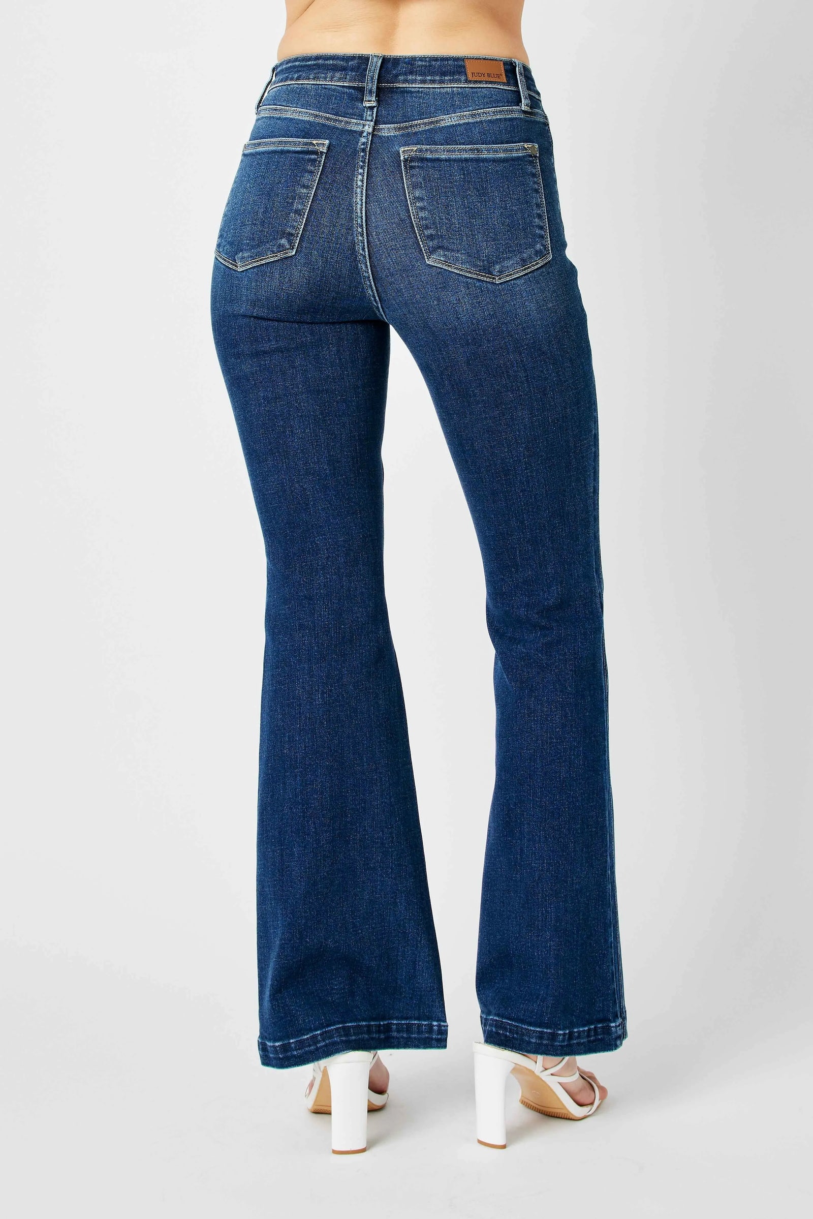 Judy Blue Full Size Hw Angled Side Seam Detail Flare Jeans Plus Size - Sydney So Sweet