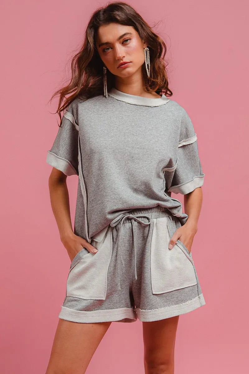 BiBi French Terry Knit Shorts with Side Pocket - Sydney So Sweet