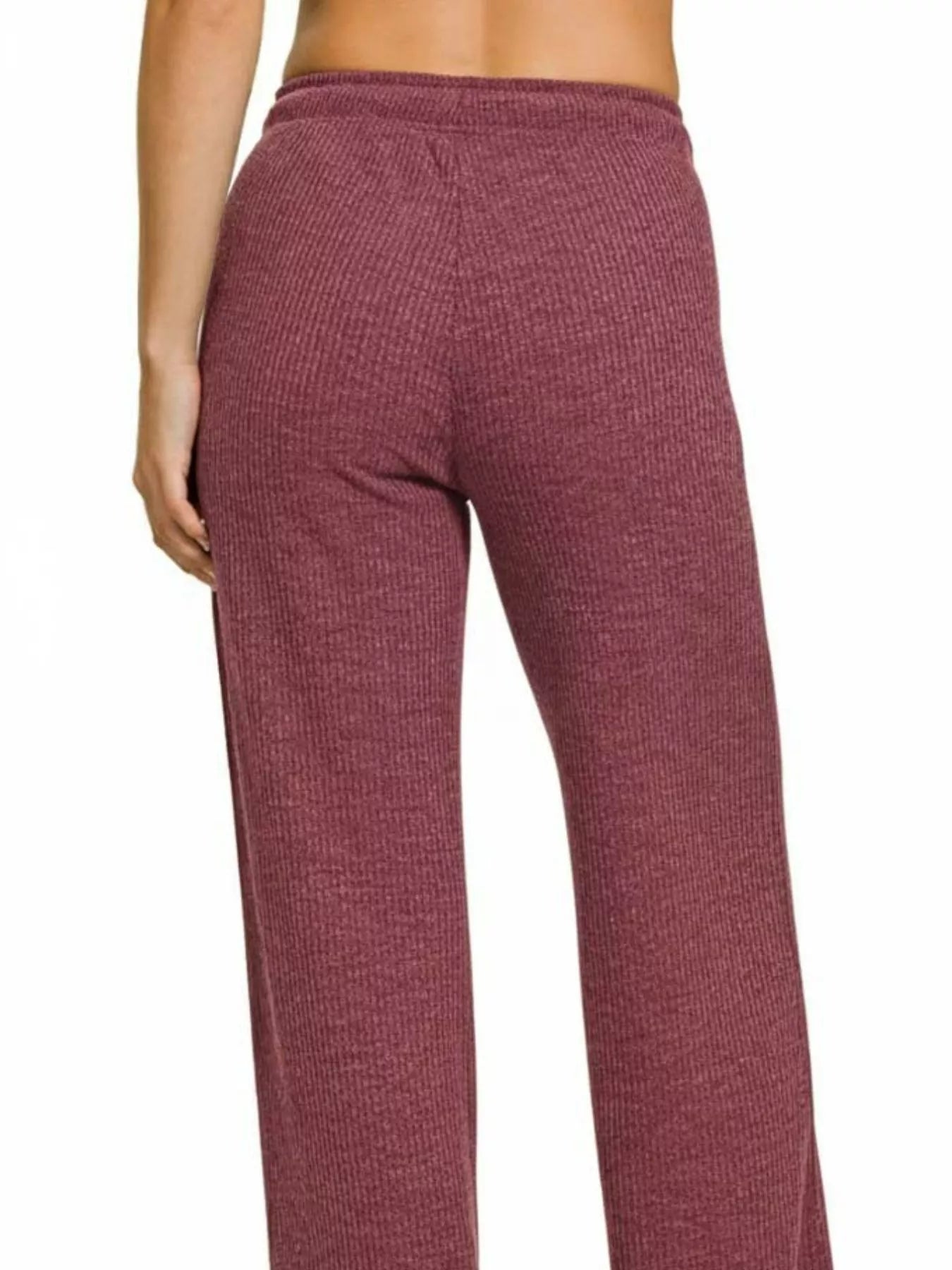 Zenana Ribbed Drawstring Lounge Pants - Sydney So Sweet