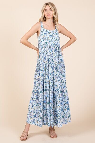 Mittoshop Flower Print Tiered Sleeveless Empire Maxi Dress - Sydney So Sweet
