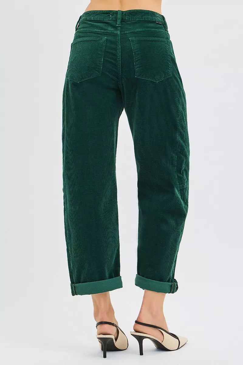 RISEN High Rise Crop Barrel Cordurory Pants - Sydney So Sweet