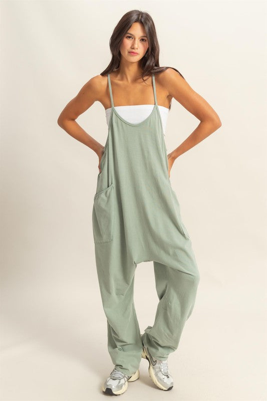 HYFVE Relaxed Fit Mineral Washed Overalls with Pockets - Sydney So Sweet