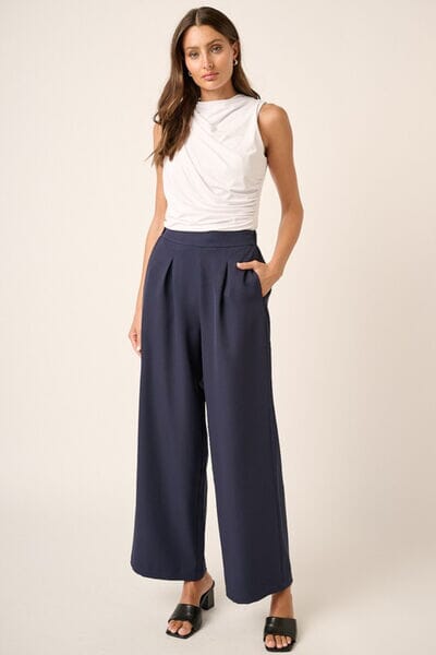 Mittoshop Inverted Pleat Detail Wide Leg Pants - Sydney So Sweet