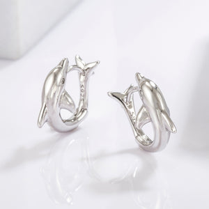 925 Sterling Silver Zircon Dolphin Earrings - Sydney So Sweet