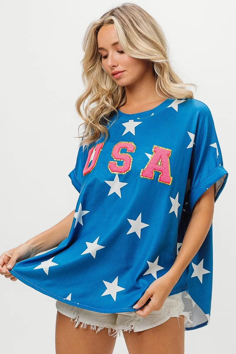 BiBi Fourth Of July Star Knit T-Shirt - Sydney So Sweet