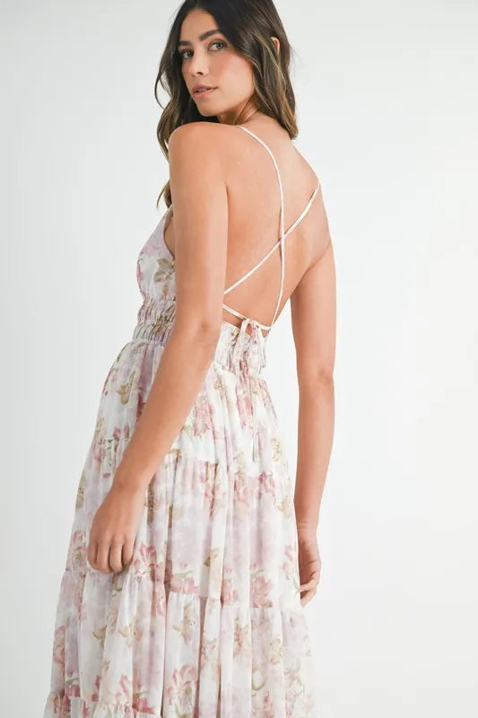 MABLE Floral Print Tiered Cami Maxi Dress - Sydney So Sweet