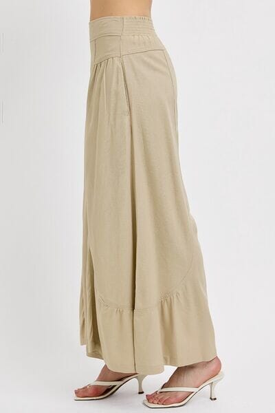 RISEN Shirring Detail Wide Leg Pants - Sydney So Sweet