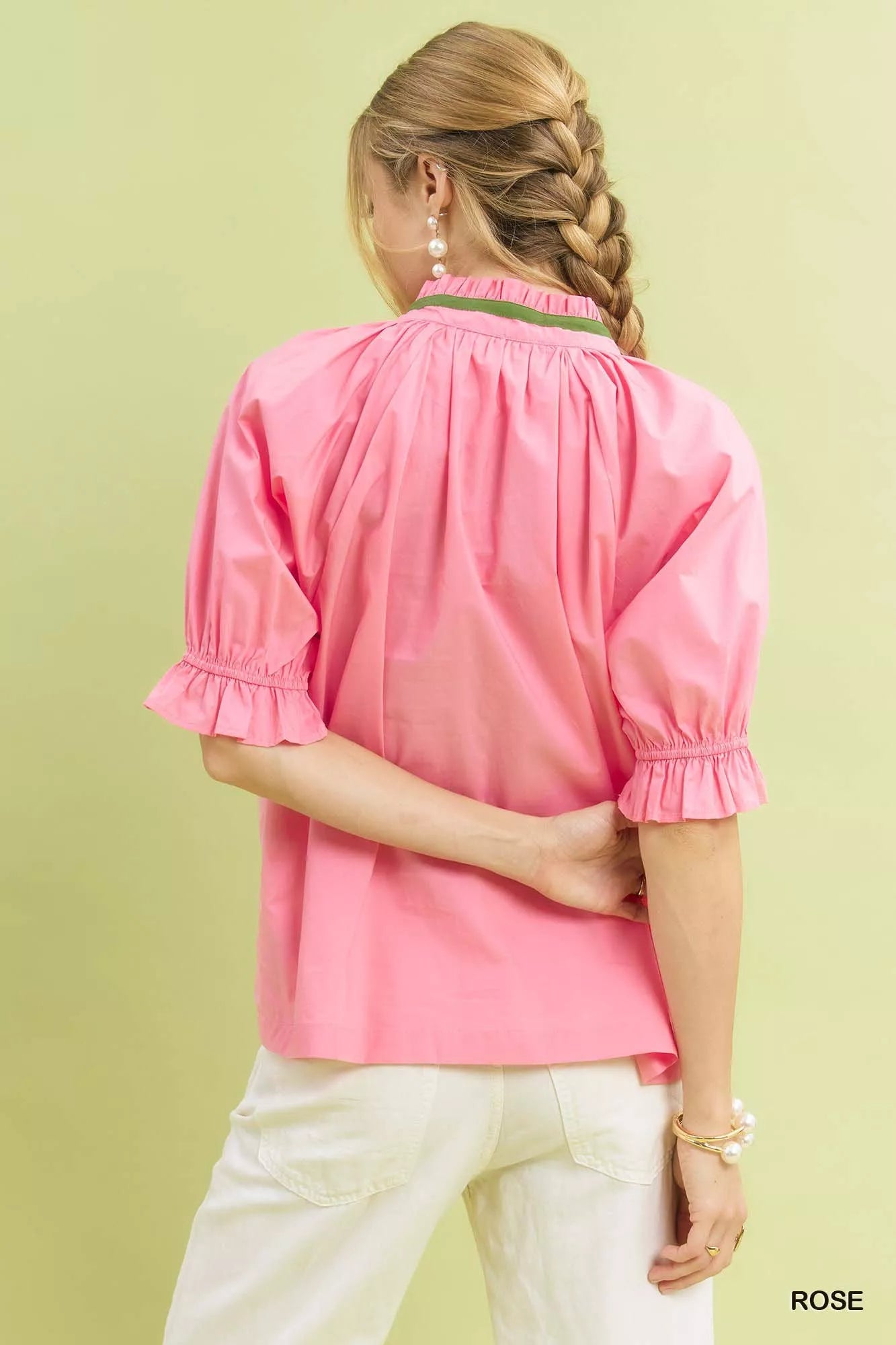 Umgee Embroidered Floral Top with Contrast Trim - Sydney So Sweet