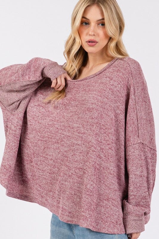 SAGE + FIG Round Neck Batwing Sleeve Oversize Top - Sydney So Sweet