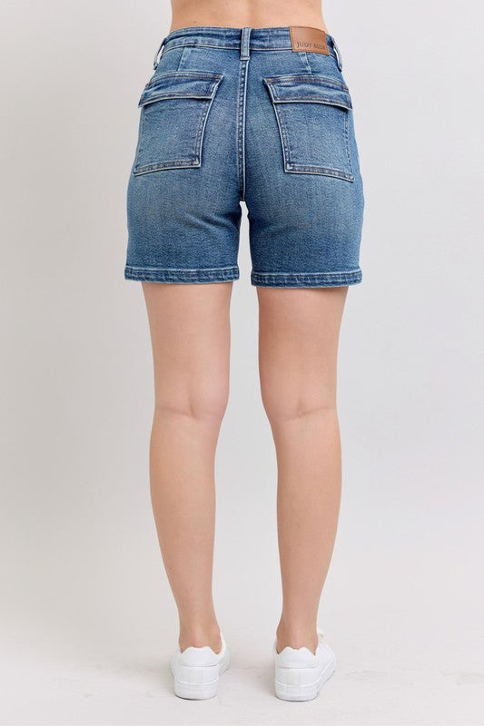 Judy Blue Full Size High Rise Denim Shorts Plus Size - Sydney So Sweet