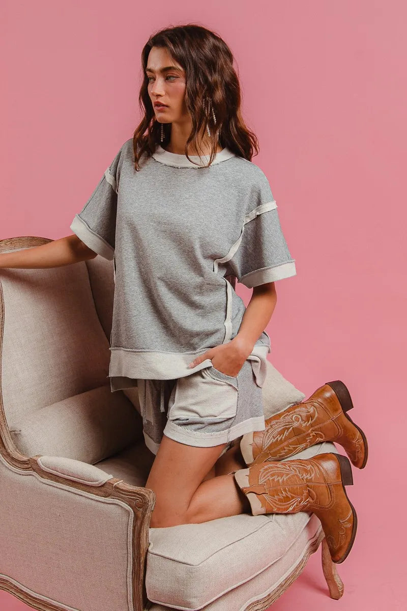 BiBi French Terry Knit Shorts with Side Pocket - Sydney So Sweet