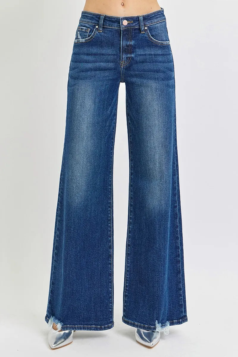 RISEN Full Size Mid Rise Wide Jeans Plus Size - Sydney So Sweet