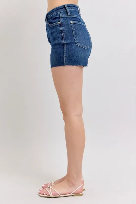 Judy Blue High Waist Criss-Cross Waistband Denim Shorts - Sydney So Sweet