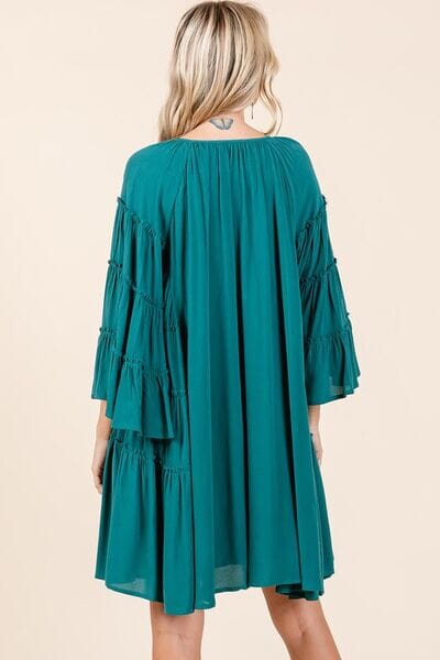 Mittoshop Frill Tie Neck Bell Sleeve Dress - Sydney So Sweet