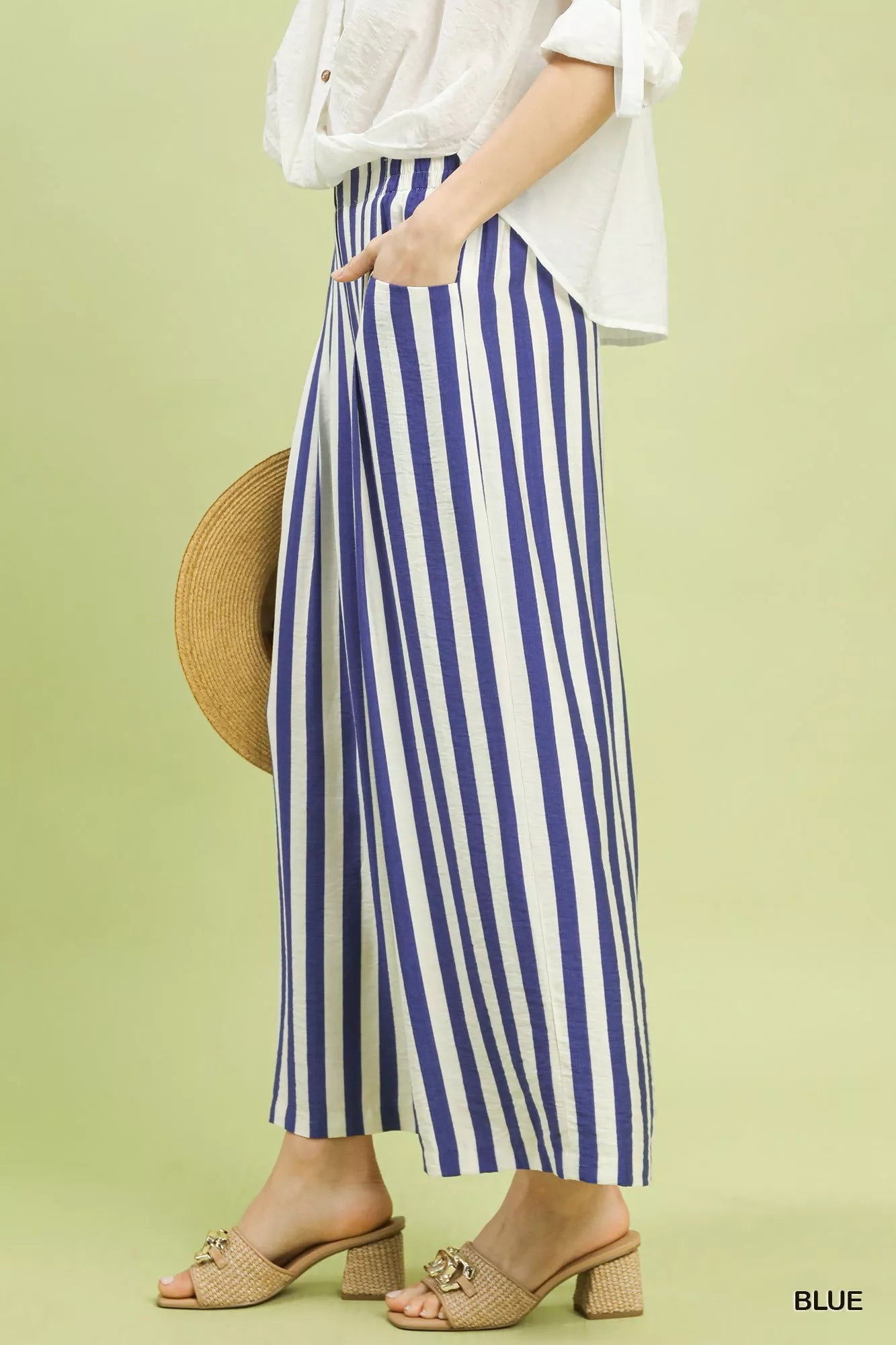 Umgee Vertical Stripe Wide Leg Pants - Sydney So Sweet